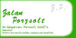 zalan porzsolt business card